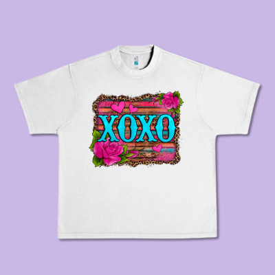 Xoxo Valentine's Day Pink Roses And Hearts Urban Heavy Tee Designed By Jasminsmagicworld
