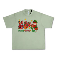 Oil Green Peace Love Elf Christmas Urban Heavy Tee - BundleAndBundleShop