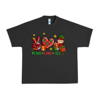 Pigment Black Peace Love Elf Christmas Urban Heavy Tee - BundleAndBundleShop