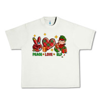 Pistachio Peace Love Elf Christmas Urban Heavy Tee - BundleAndBundleShop