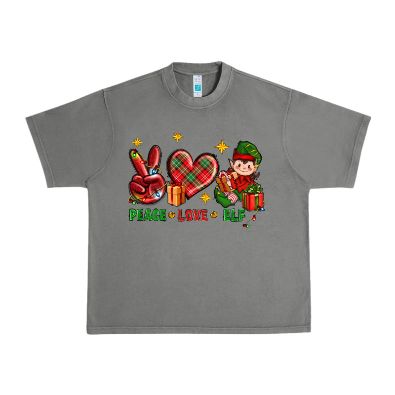 Peace Love Elf Christmas Urban Heavy Tee by BundleAndBundleShop | Teevron