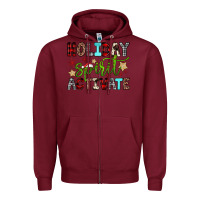 Burgundy holiday spirit activate Zipper Hoodie - JahusDesignShop