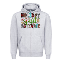Heather Grey holiday spirit activate Zipper Hoodie - JahusDesignShop