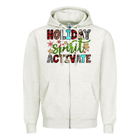 Oatmeal Heather holiday spirit activate Zipper Hoodie - JahusDesignShop