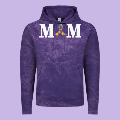 Lil Autism Mom Vintage Hoodie Designed By Cowhidedigitalart