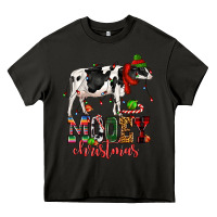 Asphalt mooey christmas cow Heavy Core Tee - CowGirlArtShop
