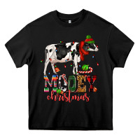 Black mooey christmas cow Heavy Core Tee - CowGirlArtShop