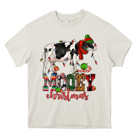 Cream mooey christmas cow Heavy Core Tee - CowGirlArtShop