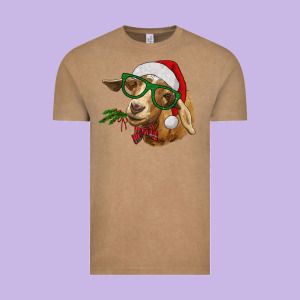 Christmas Goat Vintage Tee Designed By Ranaportraitstore