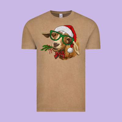 Christmas Goat Vintage Tee Designed By Ranaportraitstore