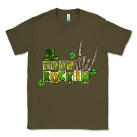 Army Green Sham rockin skeleton hand St. Patrick's Classic Tee - CowGirlArtShop