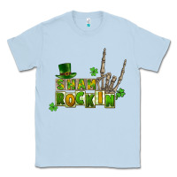 Dusty Blue Sham rockin skeleton hand St. Patrick's Classic Tee - CowGirlArtShop