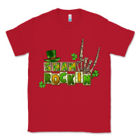 Red Sham rockin skeleton hand St. Patrick's Classic Tee - CowGirlArtShop