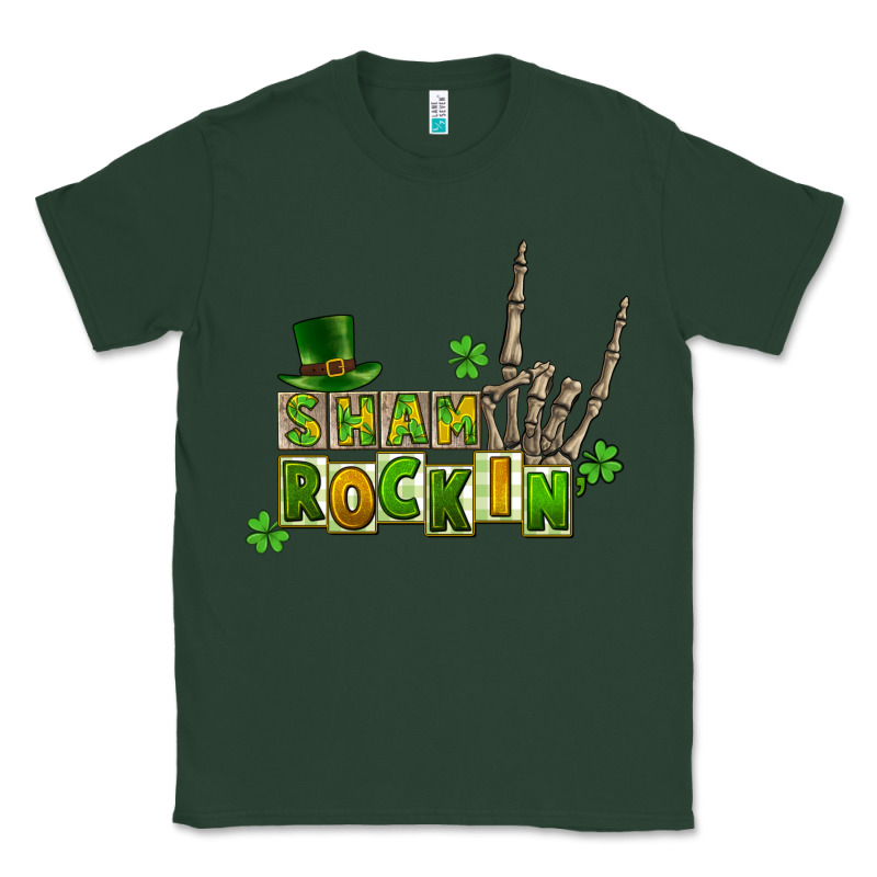 Sham Rockin Skeleton Hand St. Patrick's Classic Tee by CowGirlArtShop | Teevron