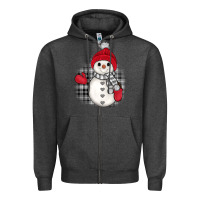 Charcoal Heather grey christmas snowman Zipper Hoodie - JahusDesignShop