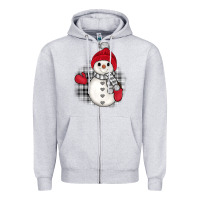 Heather Grey grey christmas snowman Zipper Hoodie - JahusDesignShop