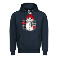 Navy grey christmas snowman Zipper Hoodie - JahusDesignShop