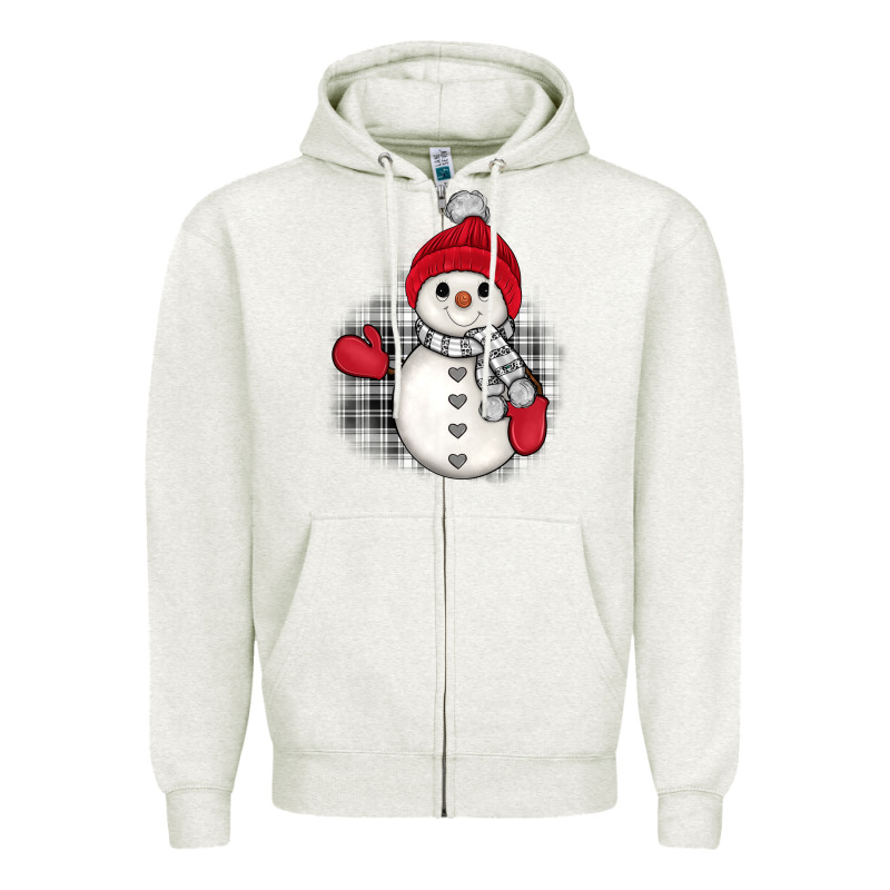 Grey Christmas Snowman Zipper Hoodie by JahusDesignShop | Teevron