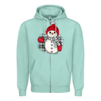 Seafoam grey christmas snowman Zipper Hoodie - JahusDesignShop