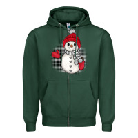 Sports Green grey christmas snowman Zipper Hoodie - JahusDesignShop