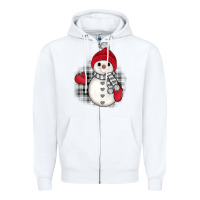 White grey christmas snowman Zipper Hoodie - JahusDesignShop