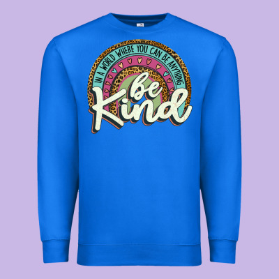 Be Kind   Leopard Premium Sweatshirt Designed By Jahusdesignshop
