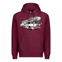 Burgundy White Fire Truck Premium Hoodie - Artiststas