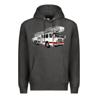 Charcoal Heather White Fire Truck Premium Hoodie - Artiststas