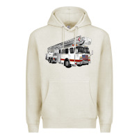 Oatmeal Heather White Fire Truck Premium Hoodie - Artiststas