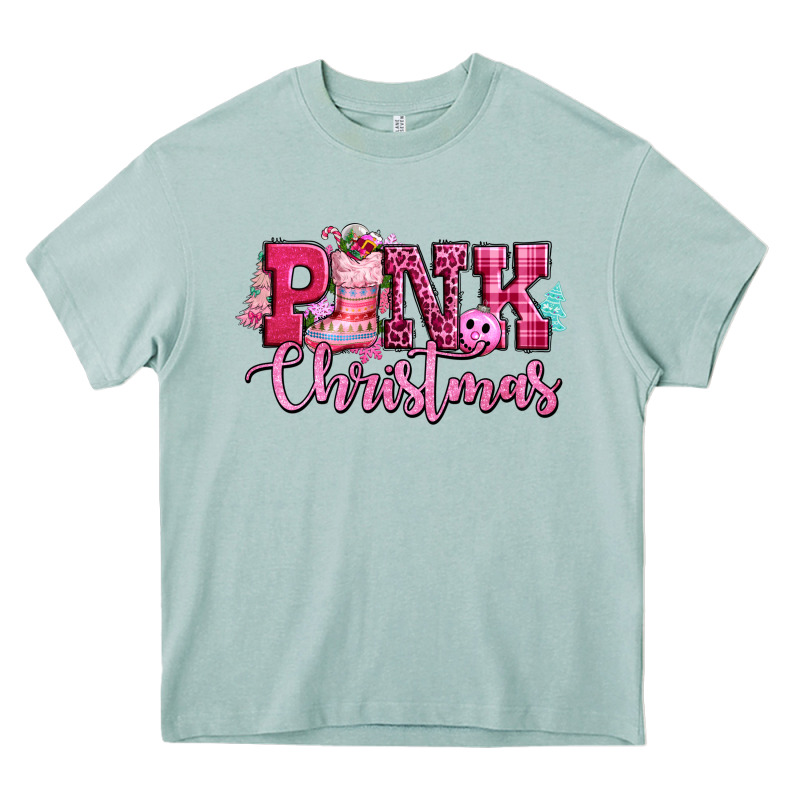 Pink Christmas Heavy Core Tee by CowGirlArtShop | Teevron