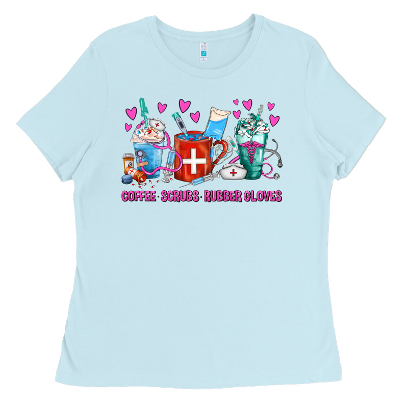 Coffee Nurse Repeat Nurse Coffee Cups Ladies Tee by FaDigitalArtStudio | Teevron