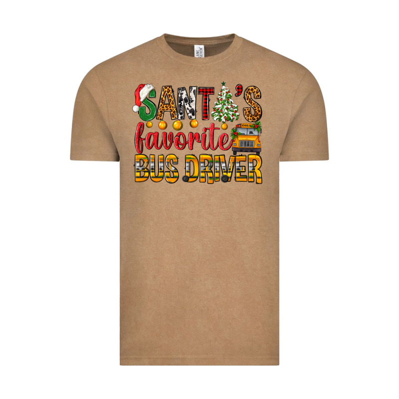 Santa's Favorite Bus Driver Vintage Tee by BundleAndBundleShop | Teevron