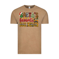 Vintage Coffee Santa's Favorite Bus Driver Vintage Tee - BundleAndBundleShop
