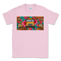 Bubblegum Pink school bus leopard gemstone license plate Classic Tee - Artiststas