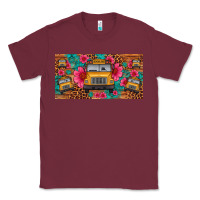Burgundy school bus leopard gemstone license plate Classic Tee - Artiststas