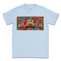 Dusty Blue school bus leopard gemstone license plate Classic Tee - Artiststas