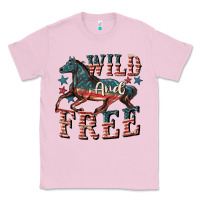 Bubblegum Pink Wild and free 4th of july Classic Tee - CowGirlArtShop