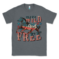 Charcoal Heather Wild and free 4th of july Classic Tee - CowGirlArtShop