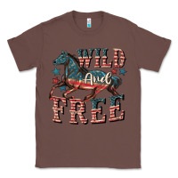 Chestnut Wild and free 4th of july Classic Tee - CowGirlArtShop