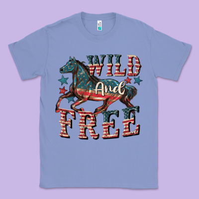 Wild And Free 4th Of July Classic Tee Designed By Cowgirlartshop