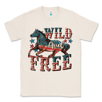 Natural Wild and free 4th of july Classic Tee - CowGirlArtShop
