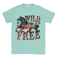 Seafoam Wild and free 4th of july Classic Tee - CowGirlArtShop