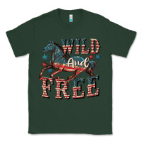 Sports Green Wild and free 4th of july Classic Tee - CowGirlArtShop