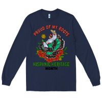 Navy traditional lady hispanic heritage month Long Sleeve Tee - BundleAndBundleShop