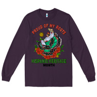 Plum traditional lady hispanic heritage month Long Sleeve Tee - BundleAndBundleShop