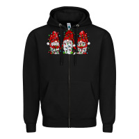 Black gnome with christmas lights Zipper Hoodie - JahusDesignShop