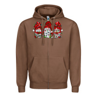 Chestnut gnome with christmas lights Zipper Hoodie - JahusDesignShop