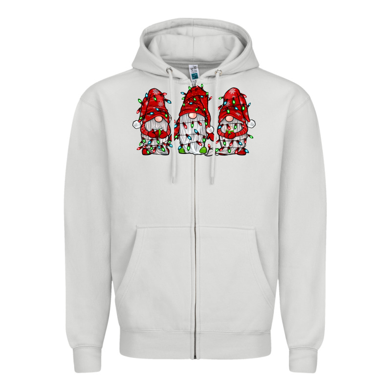 Gnome With Christmas Lights Zipper Hoodie by JahusDesignShop | Teevron
