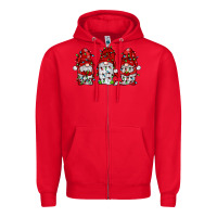 Red gnome with christmas lights Zipper Hoodie - JahusDesignShop