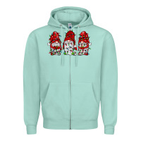 Seafoam gnome with christmas lights Zipper Hoodie - JahusDesignShop